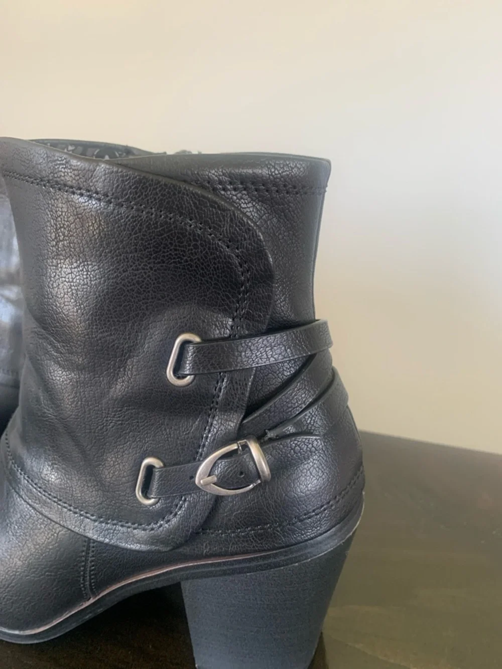 BareTraps Black Kacey Ankle Booties with decorative Side Buckle - Picture 5 of 13